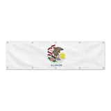 Drapeau de l'Illinois grand format XL en polyester avec dix œillets