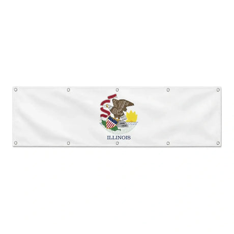 Drapeau de l'Illinois grand format XL en polyester avec dix œillets
