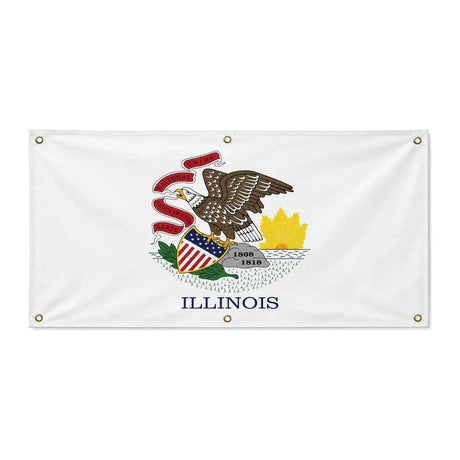 Drapeau illinois polyester résistant aux intempéries