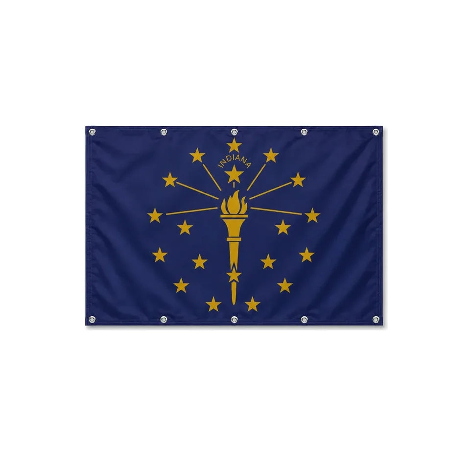 Drapeau de l'Indiana format S en polyester avec dix œillets
