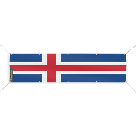 Drapeau islande polyester résistant multiples œillets