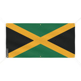 Drapeau jamaïque en polyester résistant œillets robustes