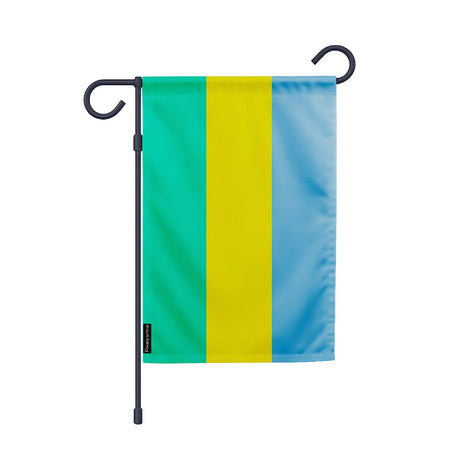 Drapeau jardin gabon polyester résistant format vertical