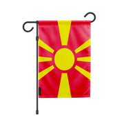 Drapeau jardin macédoine du nord polyester couleurs vives