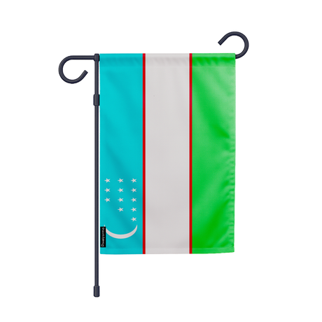 Drapeau jardin ouzbékistan en ployester - pixelforma