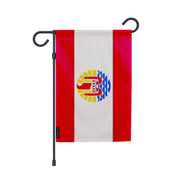 Drapeau jardin polynésie française polyester résistant vertical