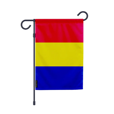 Drapeau jardin roumanie polyester résistant vertical