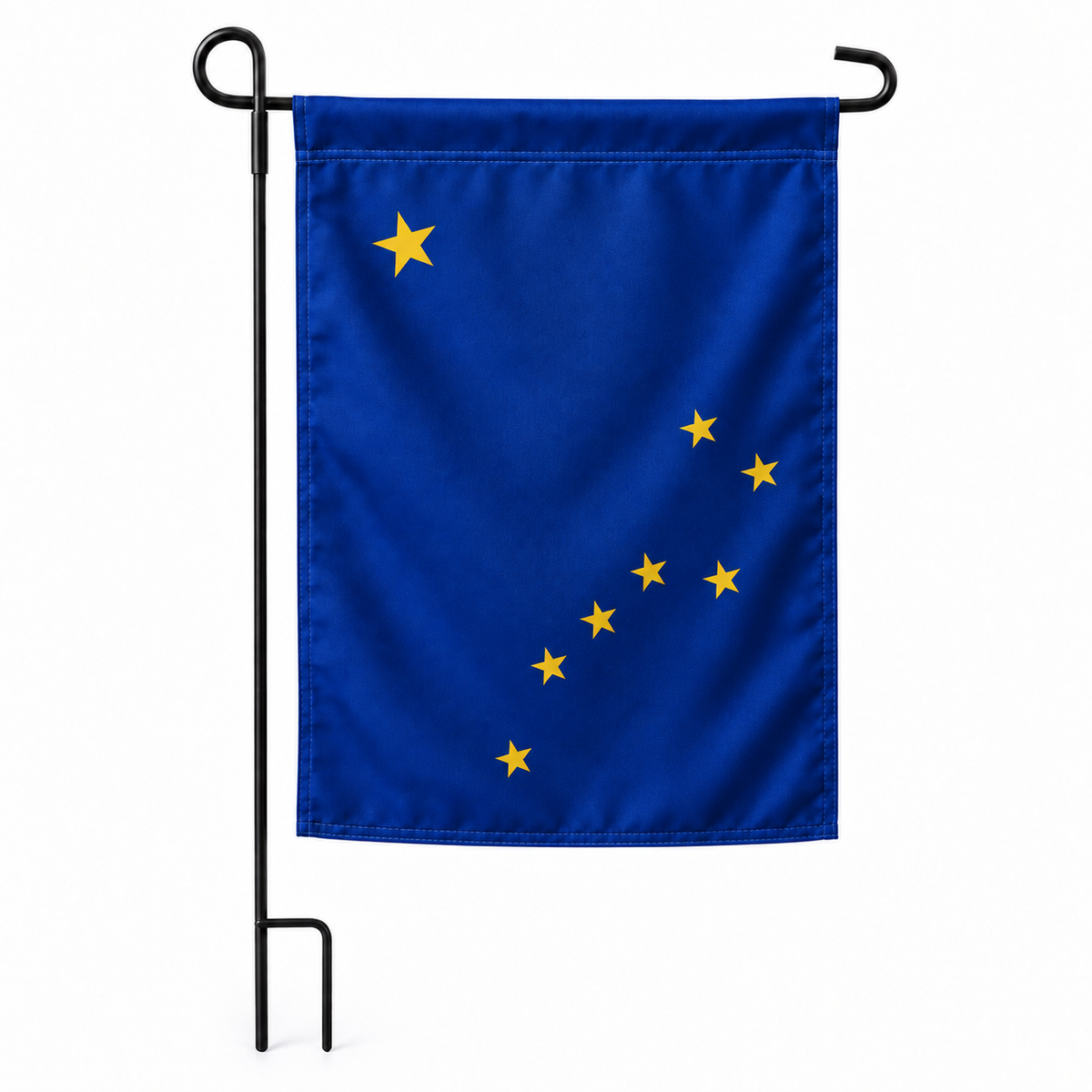 Drapeau jardin vertical Alaska sur support noir
