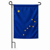 Drapeau jardin vertical Alaska sur support noir
