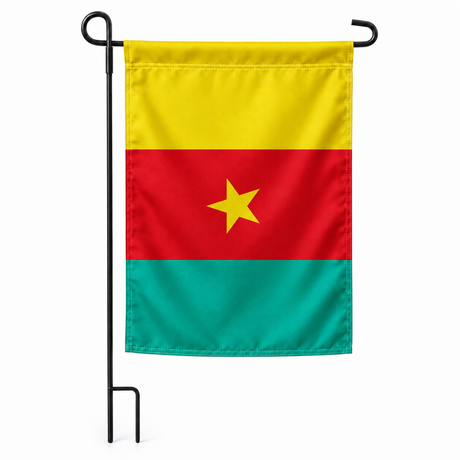 Drapeau jardin vertical Cameroun sur support noir