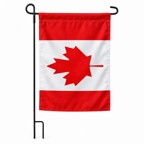 Drapeau jardin vertical Canada sur support noir