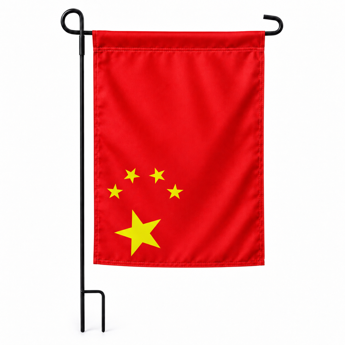 Drapeau jardin vertical Chine sur support noir