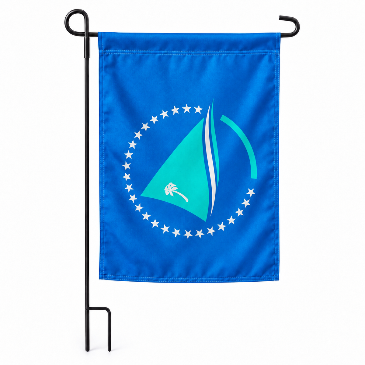 Drapeau jardin vertical Communauté du Pacifique sur support noir