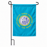 Drapeau jardin vertical Dakota du Sud sur support noir