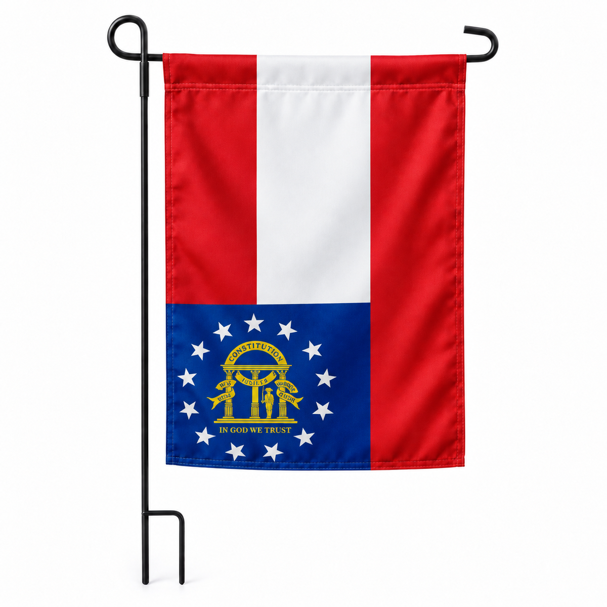 Drapeau jardin vertical Géorgie sur support noir