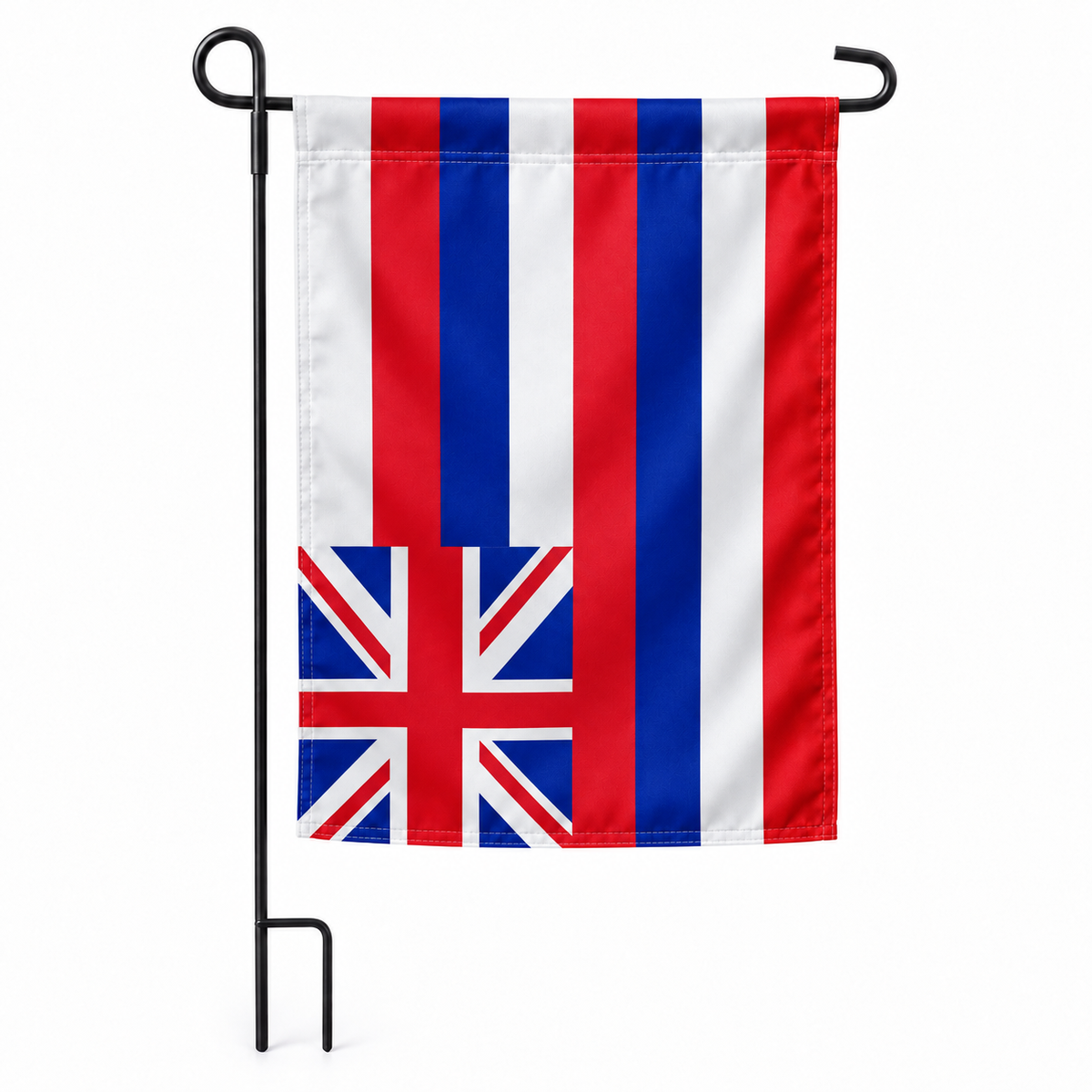 Drapeau jardin vertical Hawaï sur support noir