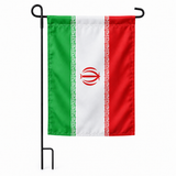 Drapeau jardin vertical Iran sur support noir