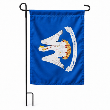 Drapeau jardin vertical Louisiane sur support noir