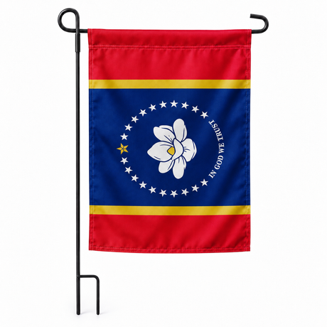 Drapeau jardin vertical Mississippi sur support noir