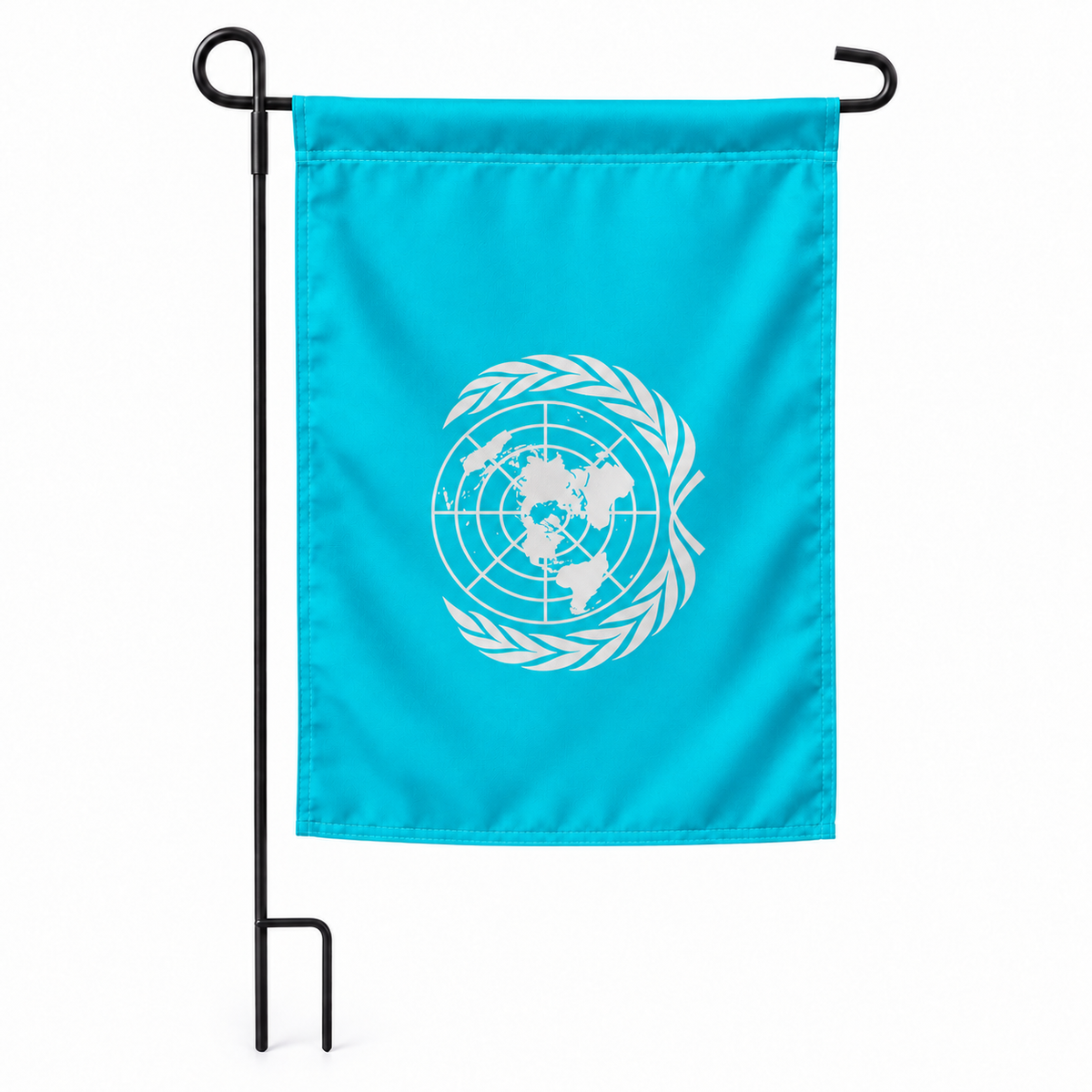 Drapeau jardin vertical Organisation des Nations unies sur support noir