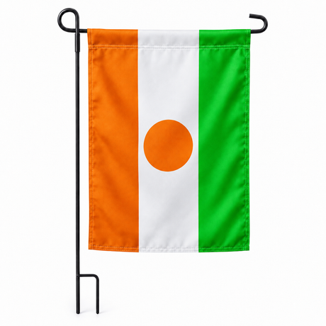 Drapeau jardin vertical Niger sur support noir