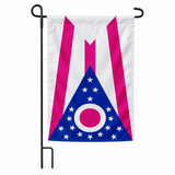 Drapeau jardin vertical Ohio sur support noir