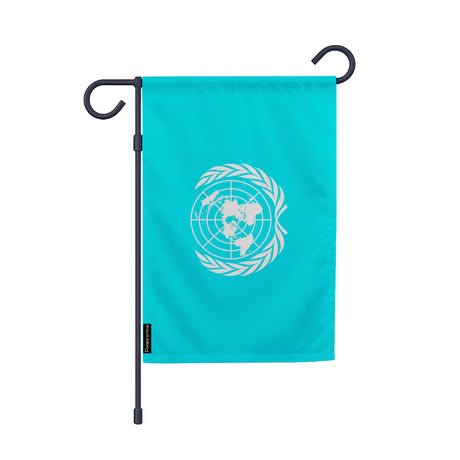 Drapeau jardin vertical organisation des nations unies en ployester - pixelforma