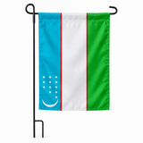 Drapeau jardin vertical Ouzbékistan sur support noir