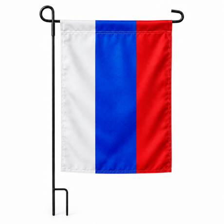 Drapeau jardin vertical Russie sur support noir