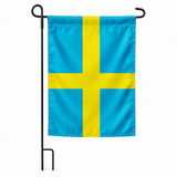 Drapeau jardin vertical Suède sur support noir