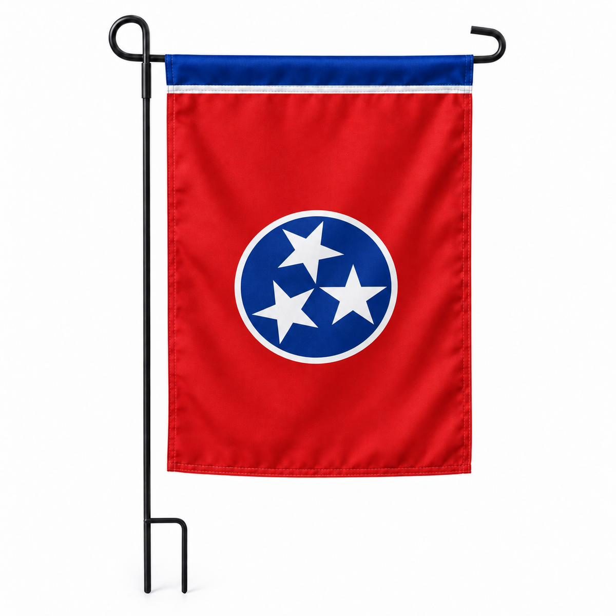 Drapeau jardin vertical Tennessee sur support noir