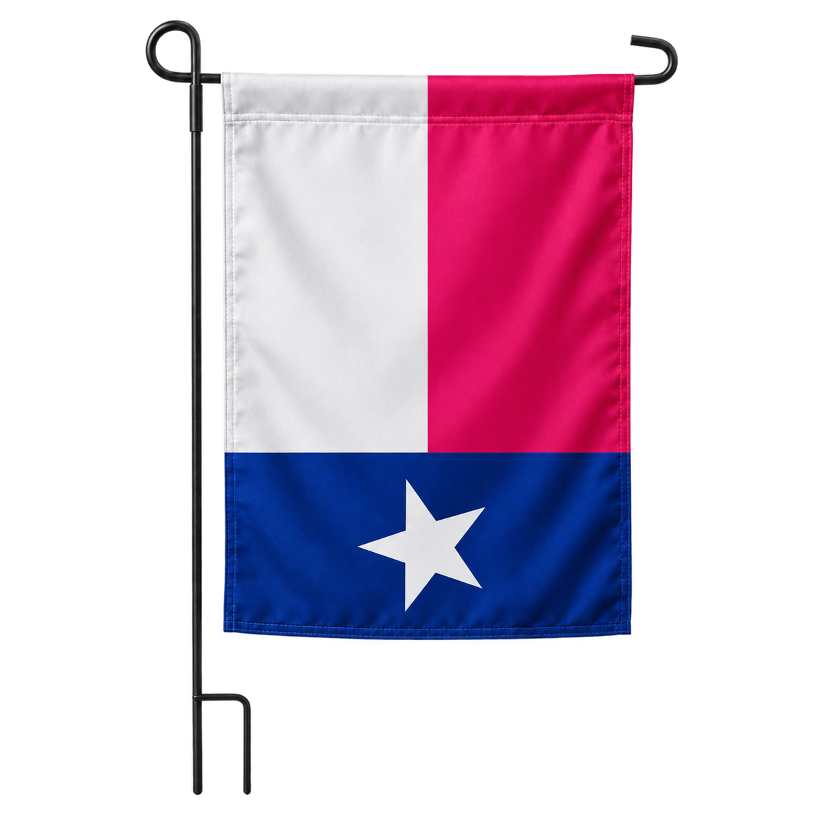 Drapeau jardin vertical Texas sur support noir