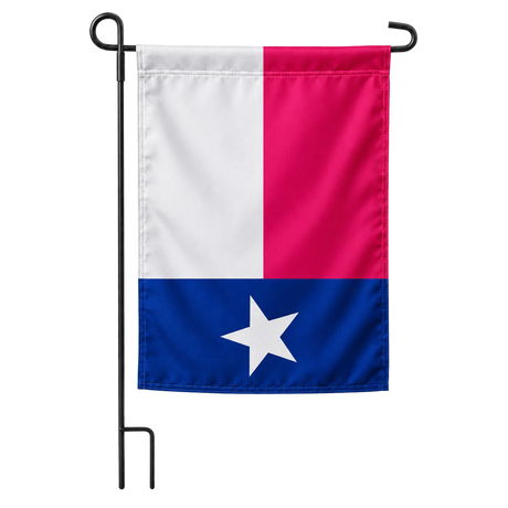 Drapeau jardin vertical Texas sur support noir