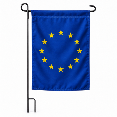 Drapeau jardin vertical Union européenne sur support noir