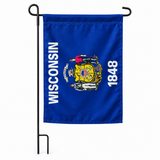 Drapeau jardin vertical Wisconsin sur support noir
