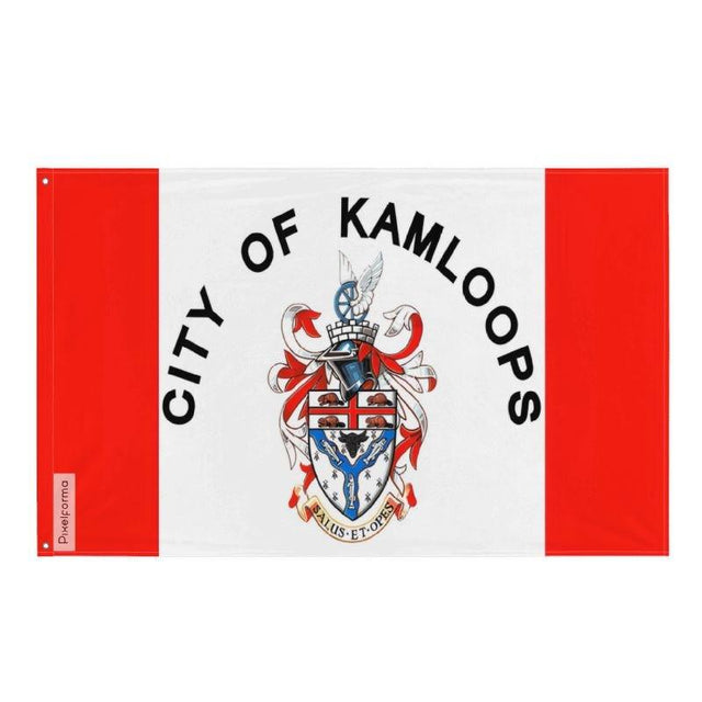 Drapeau Kamloops en plusieurs tailles 100 % polyester Imprimer avec Double ourlet - Pixelforma