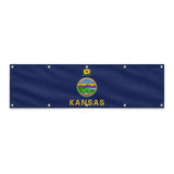 Drapeau du Kansas grand format XL en polyester avec dix œillets
