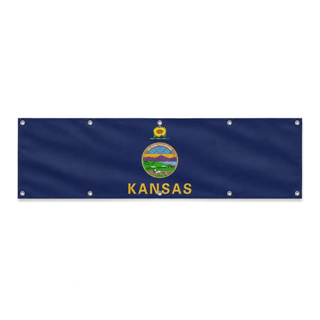 Drapeau du Kansas grand format XL en polyester avec dix œillets