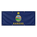 Drapeau kansas polyester résistant aux intempéries œillets