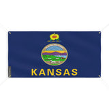Drapeau kansas polyester résistant aux intempéries œillets