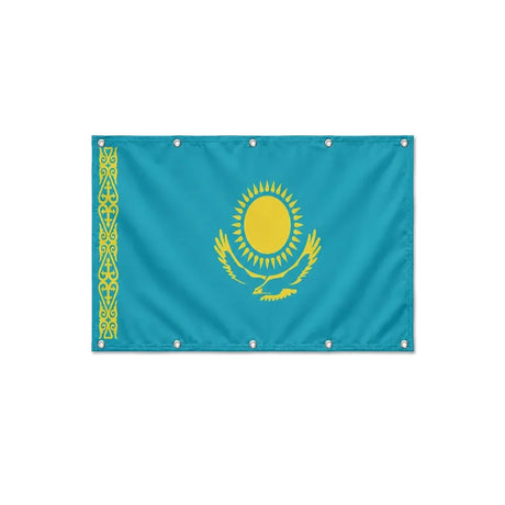 Drapeau du Kazakhstan format S en polyester avec dix œillets
