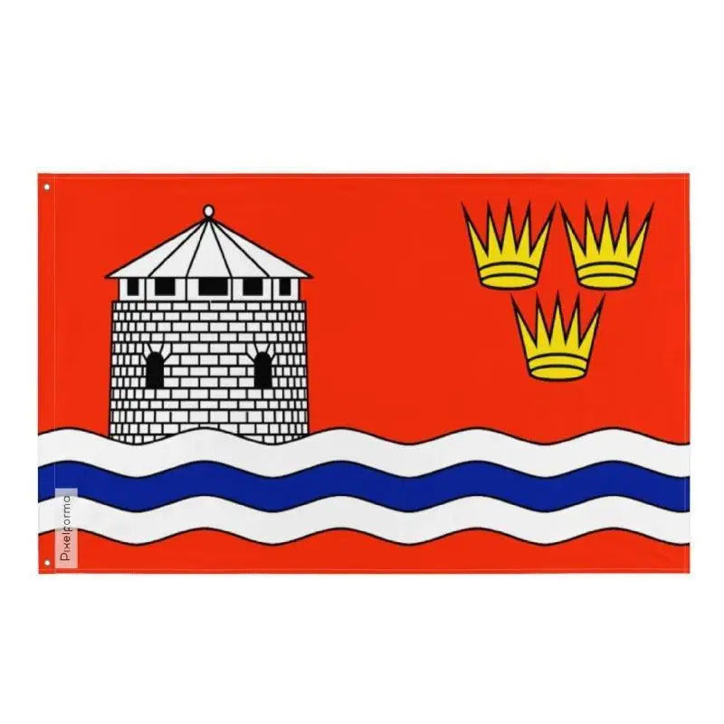 Drapeau kingston polyester résistant œillets à gauche