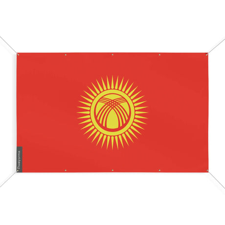 Drapeau kirghizistan polyester résistant à œillets