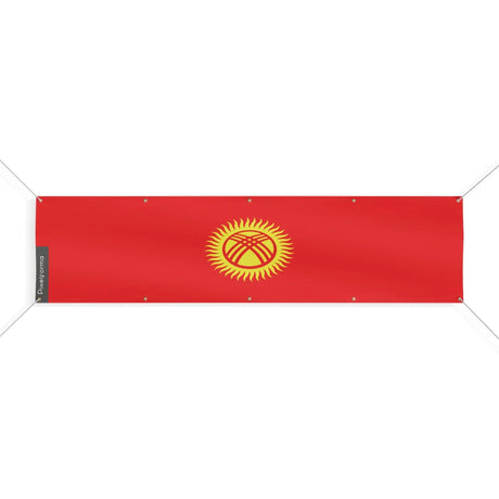 Drapeau kirghizistan polyester résistant dix œillets