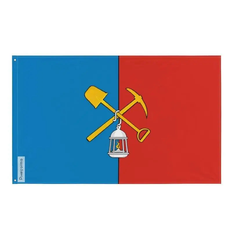 Drapeau Kisseliovsk en plusieurs tailles 100 % polyester Imprimer avec Double ourlet - Pixelforma 