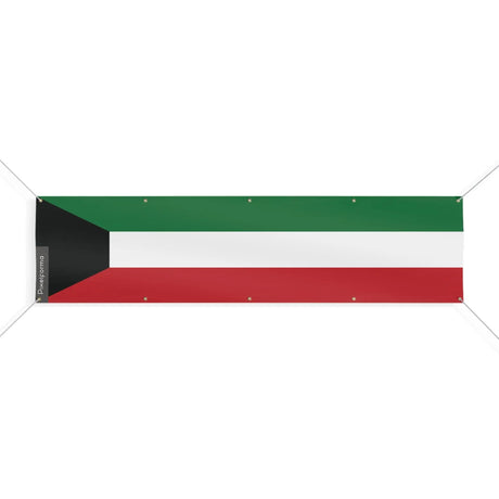 Drapeau koweït polyester résistant avec 10 œillets