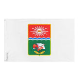 Drapeau Krasnoslobodsk (oblast de Volgograd) en plusieurs tailles 100 % polyester Imprimer avec Double ourlet - Pixelforma 