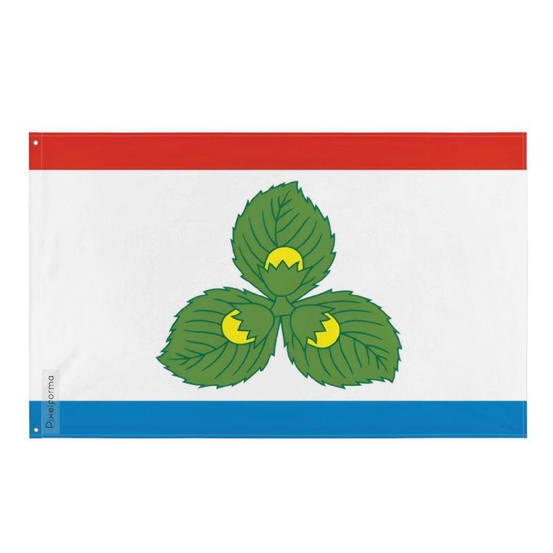 Drapeau Krasnoznamensk (oblast de Kaliningrad) en plusieurs tailles 100 % polyester Imprimer avec Double ourlet - Pixelforma