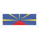 Drapeau la réunion en polyester résistant avec œillets