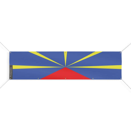 Drapeau la réunion polyester résistant avec œillets robustes